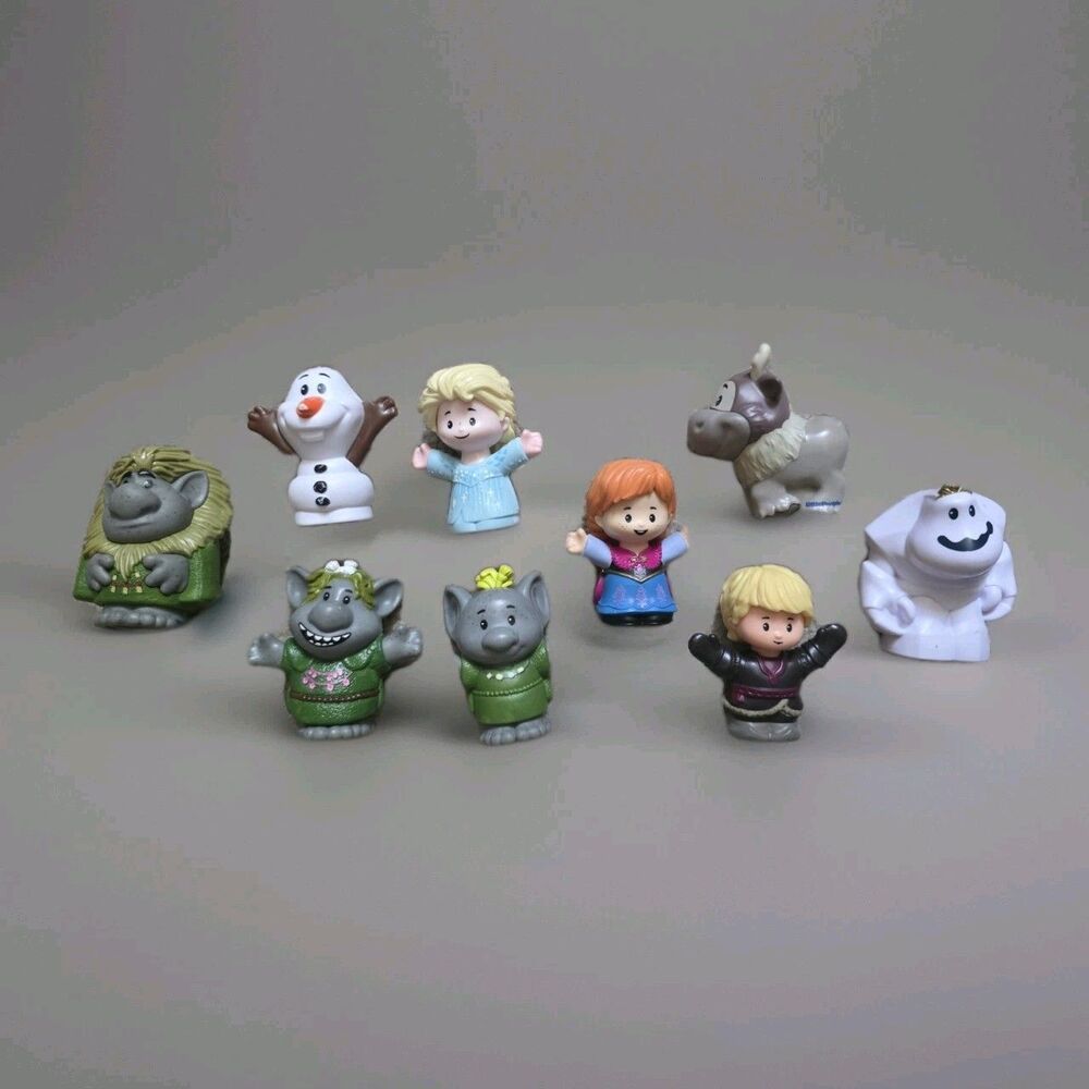 Fisher Price Little People Disney's Frozen 9 Figure Set Lot Elsa Olaf Pabbie